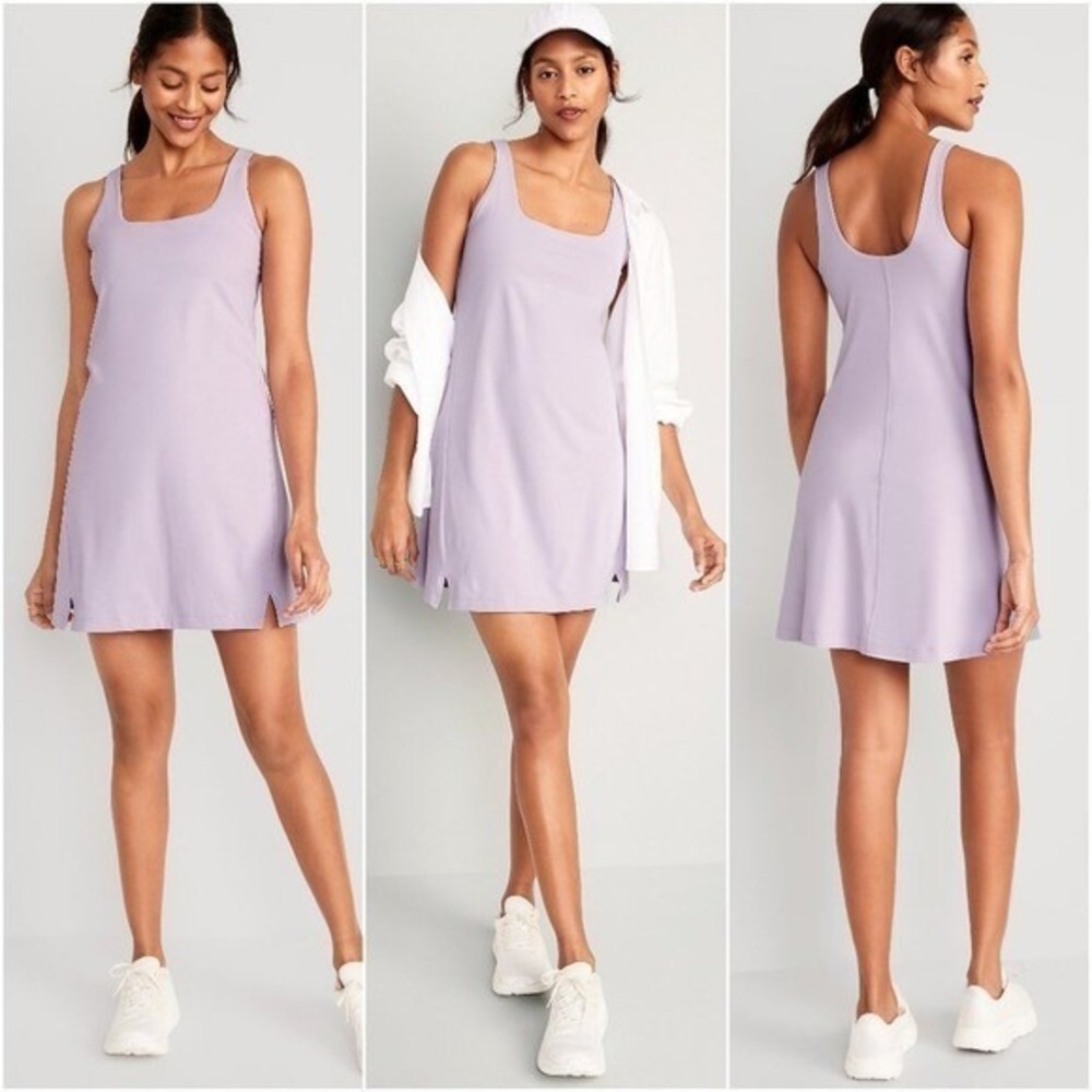 Old Navy Women's Purple Square Neck Tank Dress With Shorts‎ Size Small S